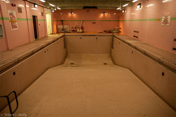 Former swimming pool in the hospital basement