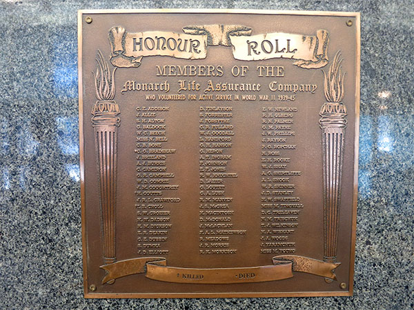 Commemorative plaque in the lobby of the Workers Compensation Building