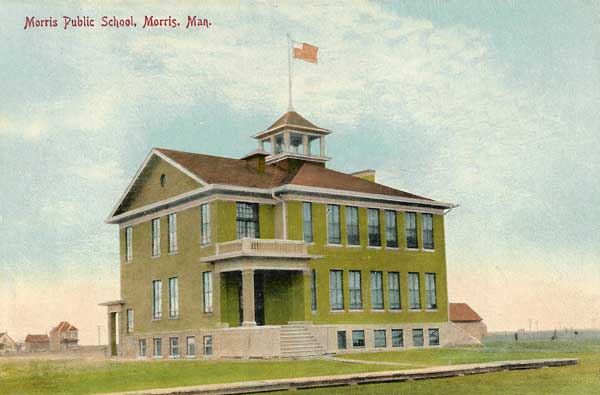Postcard view of Morris Public School