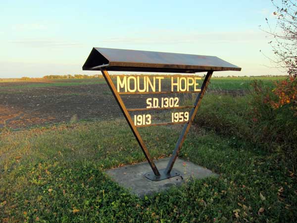 Mount Hope School commemorative sign