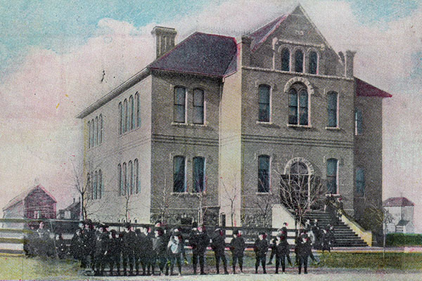 Postcard view of Neepawa Central School