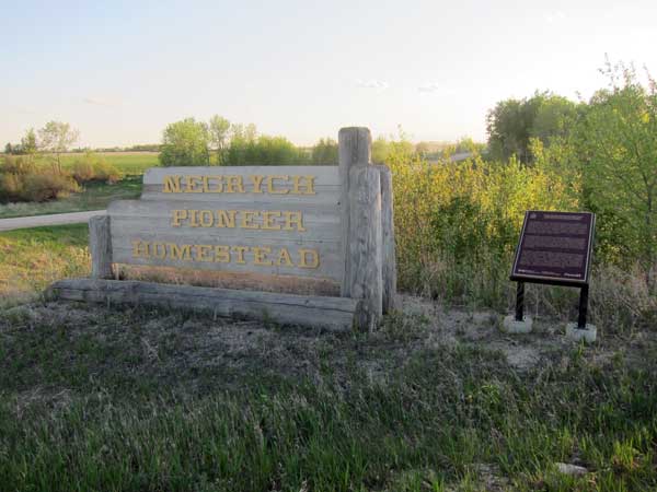 Entrance to the Negrych homestead site along with HSMBC plaque
