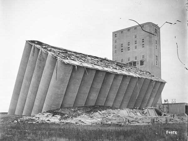 View of the tilted grain elevator