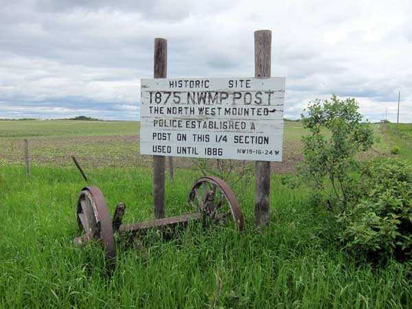 North West Mounted Police Post 1875 commemorative sign