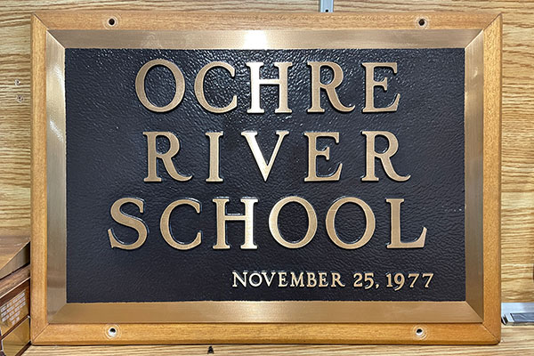 Ochre River School commemorative plaque