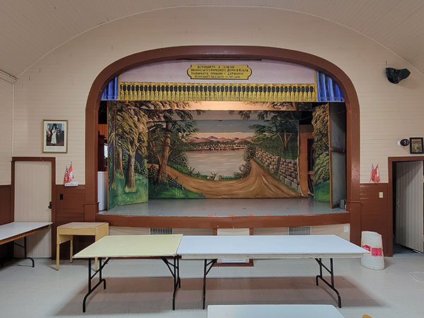 Stage in the Olha Community Hall