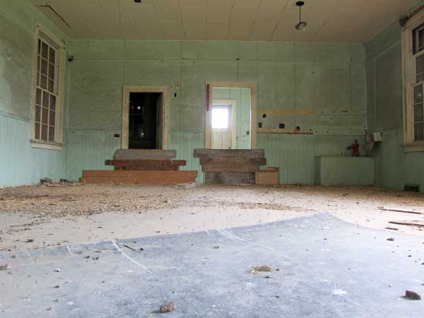 Interior of the former Orange Ridge School building