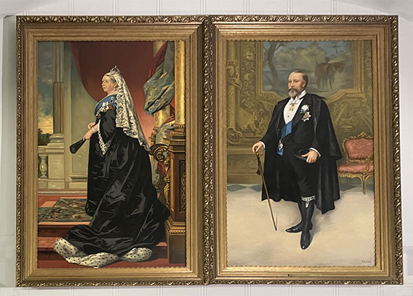 Portraits of Queen Victoria and Prince Albert in the Parklane Theatre