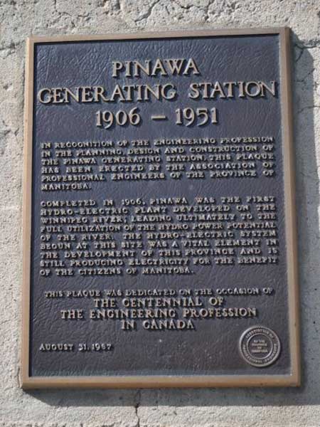APEGM Pinawa Dam Heritage Plaque