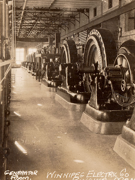 View of the generator room in the former Pinawa Hydroelectric Power Dam