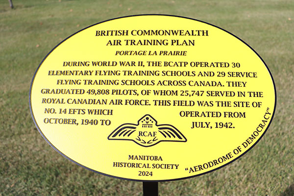 Commonwealth Air Training Plan commemorative plaque