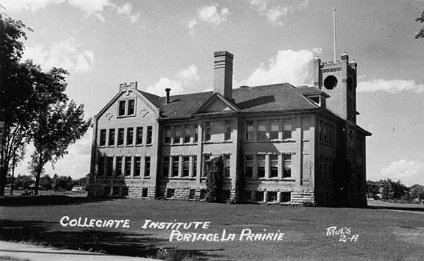 Postcard view of the Portage Collegiate