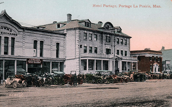 Postcard view of the Portage Hotel