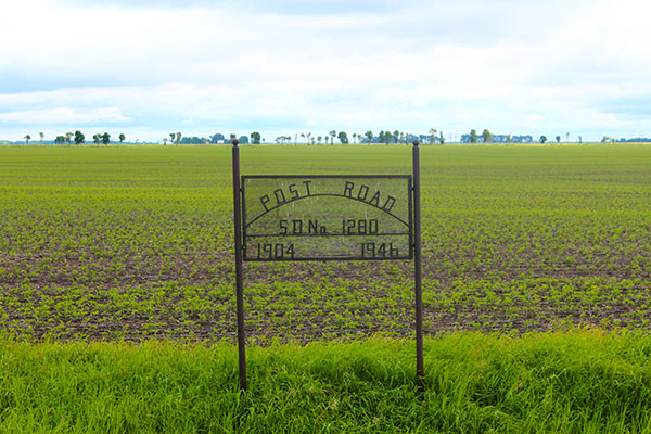 Post Road School commemorative sign