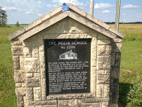 Pozir School commemorative monument