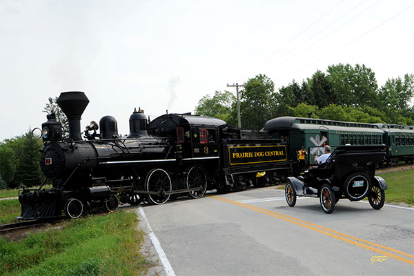 Prairie Dog Central steam-powered locomotive