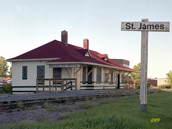 Former Canadian Former Canadian National Railway station at its original site in St. James