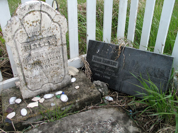 Ramsay grave marker and commemorative plaque