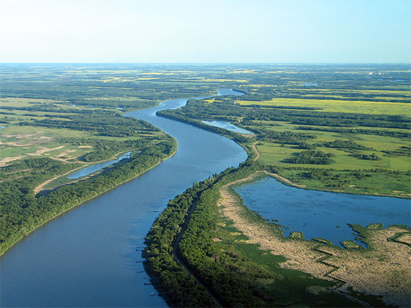 The Red River south of Lake Winnipeg