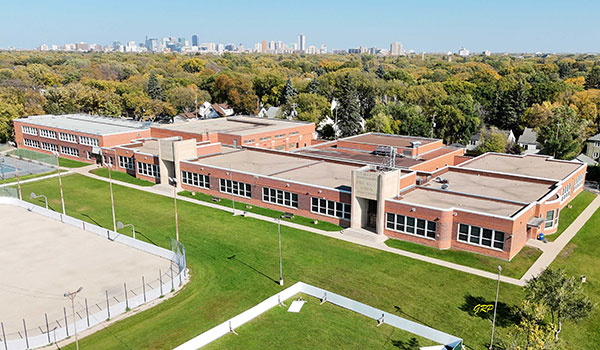 Aerial view of River Heights School