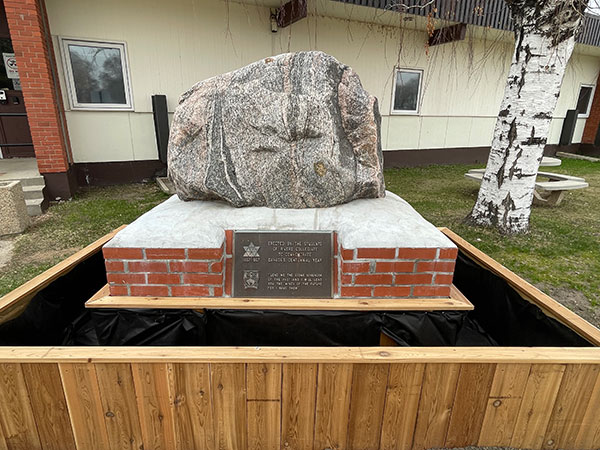Monument near the entrance to Rivers Collegiate