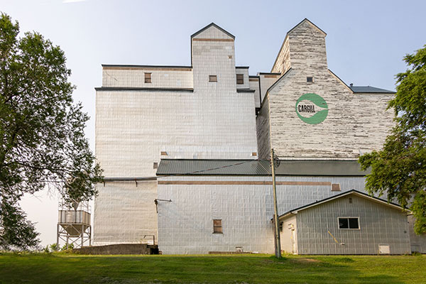 The former Cargill grain elevator and annex at Rivers