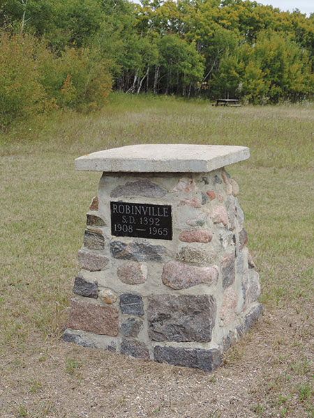 Robinville School commemorative monument