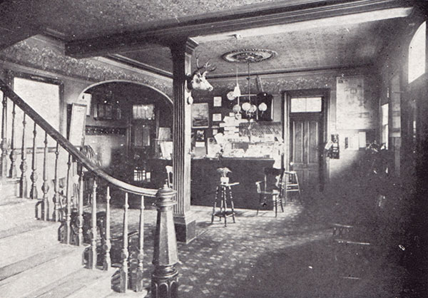 Interior of the office in the Roblin Hotel