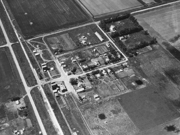 Aerial view of the grain elevators at Rosebank