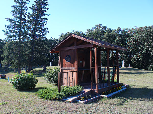 Information kiosk in Roseisle Cemetery
