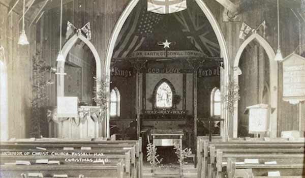 Interior of the original Christ Church Anglican at Russell