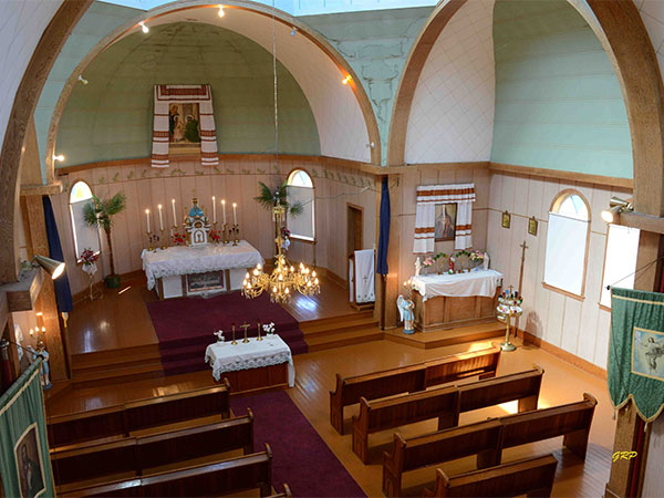 Interior of the Blessed Virgin Mary Ukrainian Catholic Church at Toutes Aides