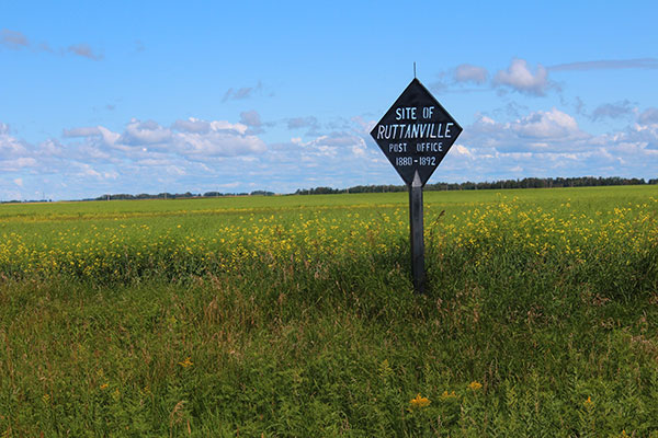 Ruttanville Post Office sign