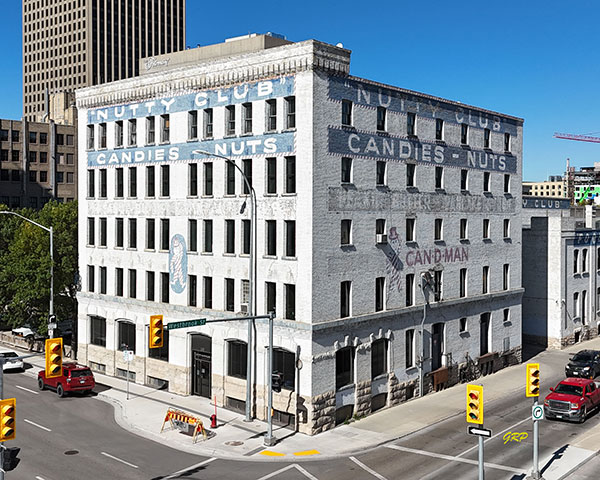 Aerial view of the Scott-Bathgate Building