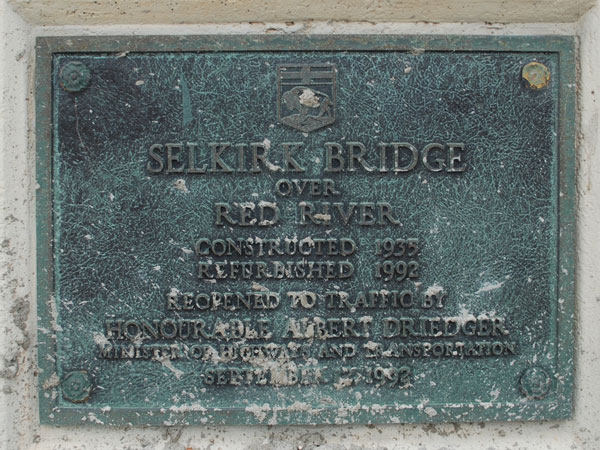 Selkirk Lift Bridge commemorative plaque