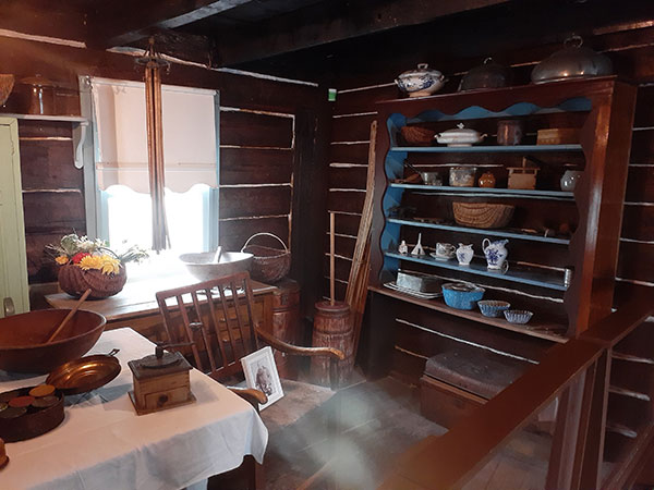 Kitchen interior of the Seven Oaks House Museum