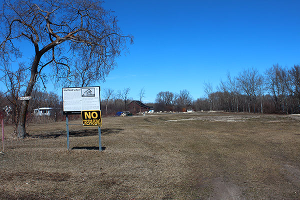 The former Sheffield School site and commemorative sign