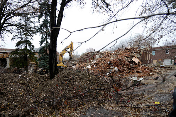 Demolition of the Taylor House at Shriners Hospital