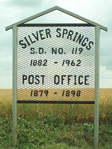 Silver Springs School and Post Office commemorative sign
