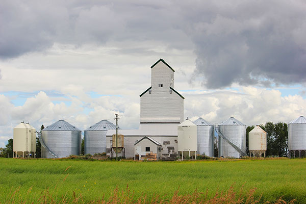 The former Manitoba Pool grain elevator at Snowflake