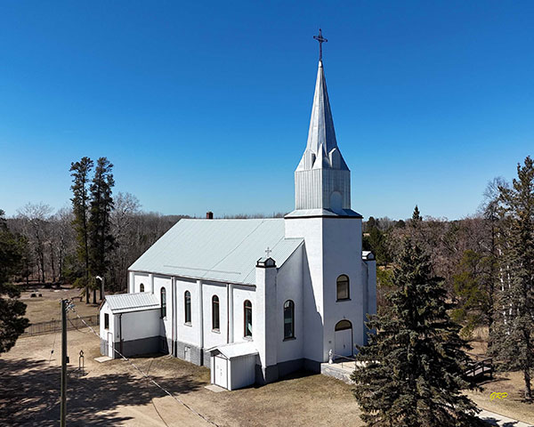 Aerial view of Our Lady of Assumption Roman Catholic Church