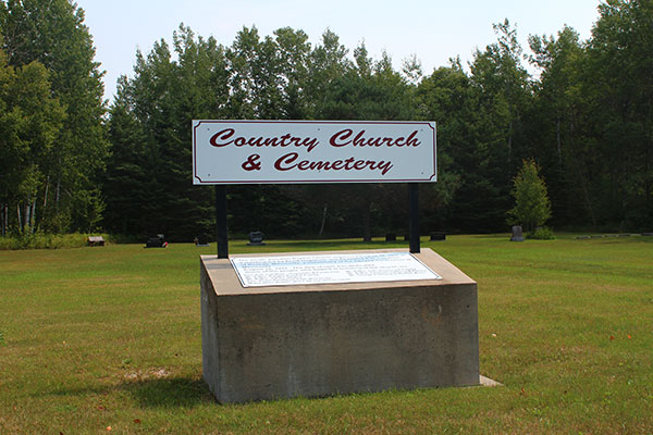 Country Church and Cemetery sign