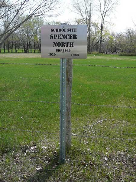 Spencer North School commemorative sign