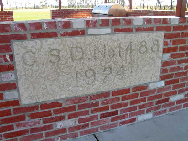 The corner stone from Sperling Consolidated School, built in 1924