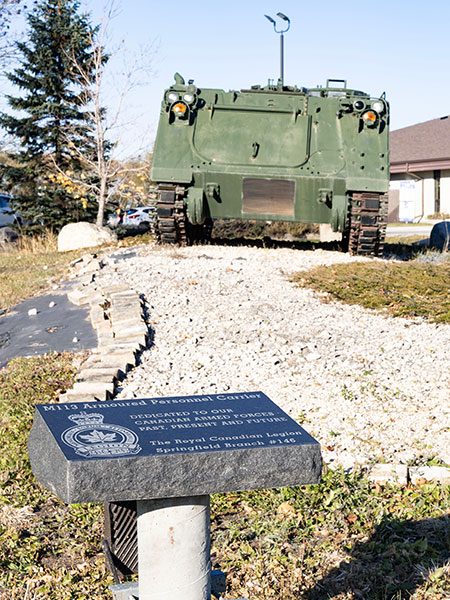 Personnel carrier at the Springfield War Memorial