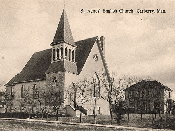 St. Agnes Anglican Church with its manse in the right background