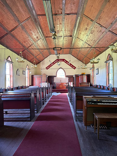 Interior of St. Anne&rsquo;s Anglican Church at Poplar Point