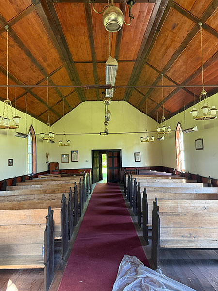 Interior of St. Anne&rsquo;s Anglican Church at Poplar Point