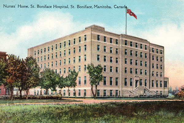 Postcard view of St. Boniface Hospital School of Nursing