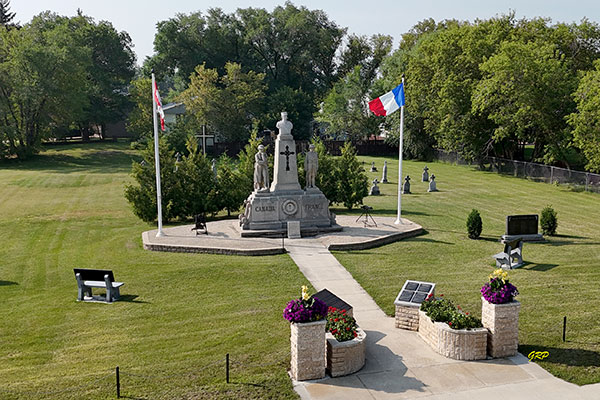 Aerial view of the St. Claude War Memorial